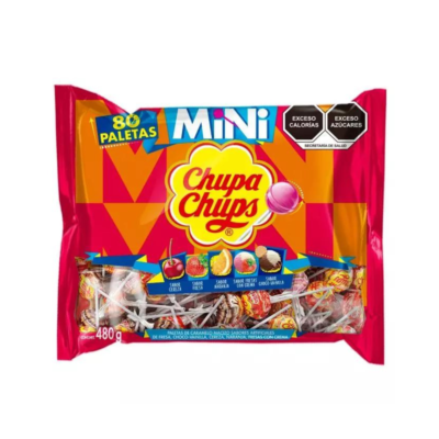 Bolsa chupa chups paleta mini c/80 pz