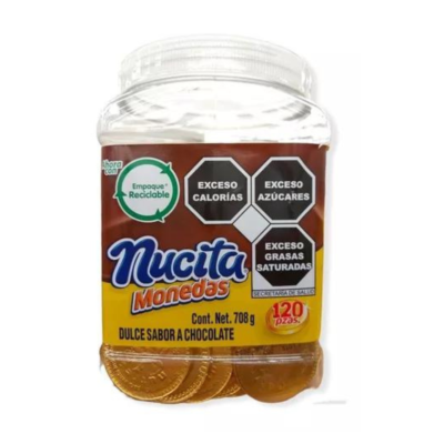 Vitrolero monedas nucitas 120 pzs 708 gr