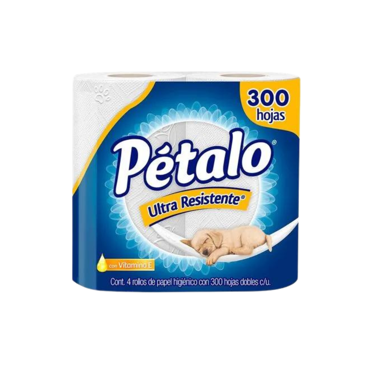 Papel Higiénico Pétalo Ultra Resistente 300 H.D. 4 Rollos.